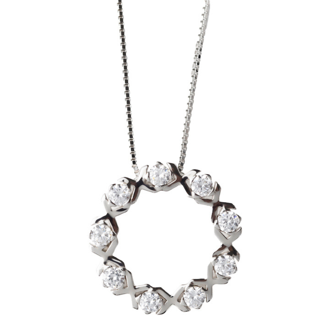 XO PENDANT SILVER-WHITE