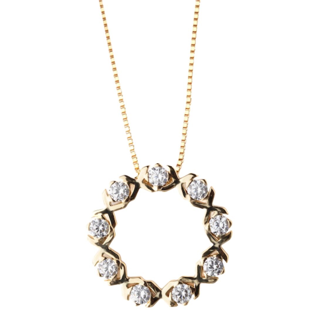XO PENDANT GOLD-WHITE