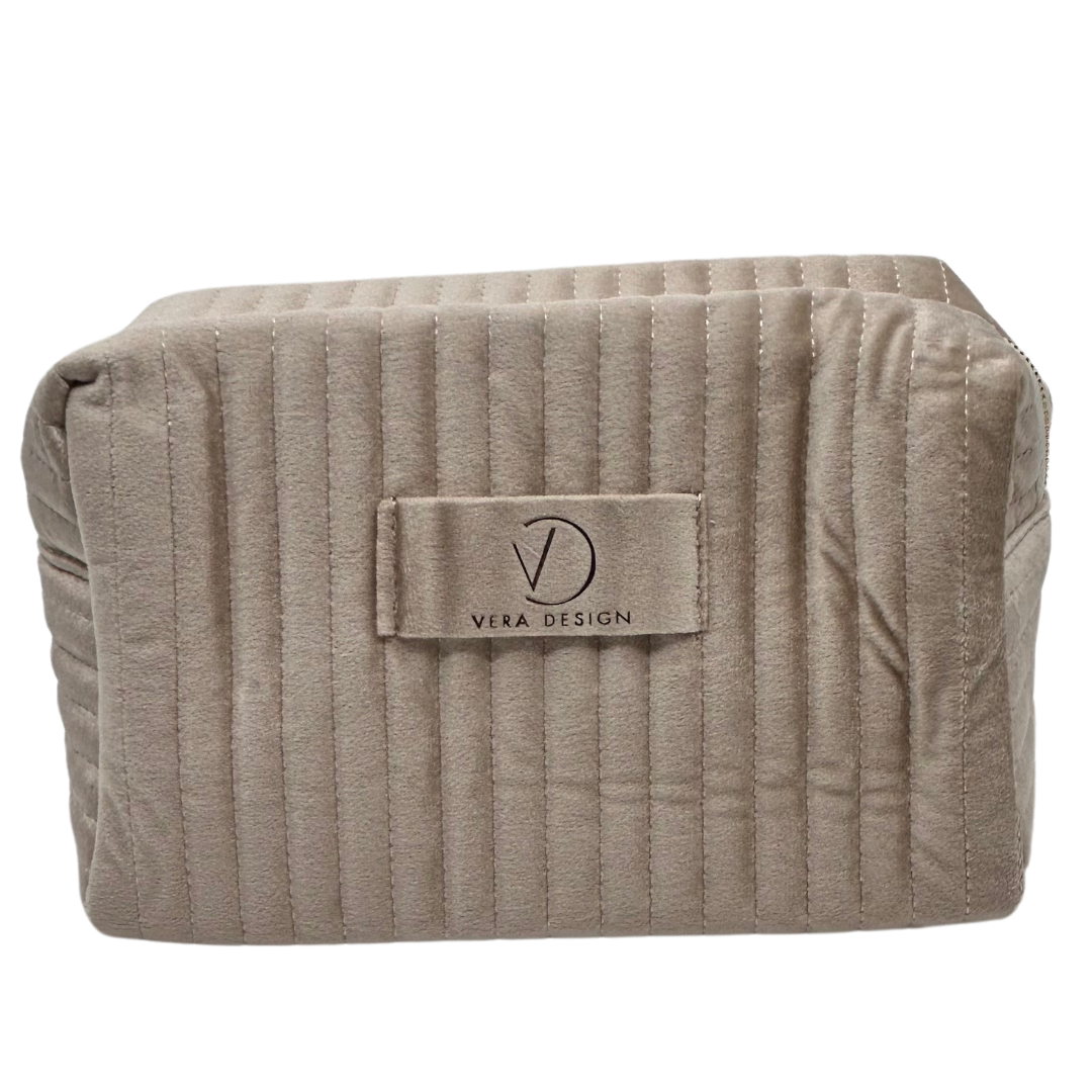 VERA DESIGN COSMETIC BAG BEIGE VELVET