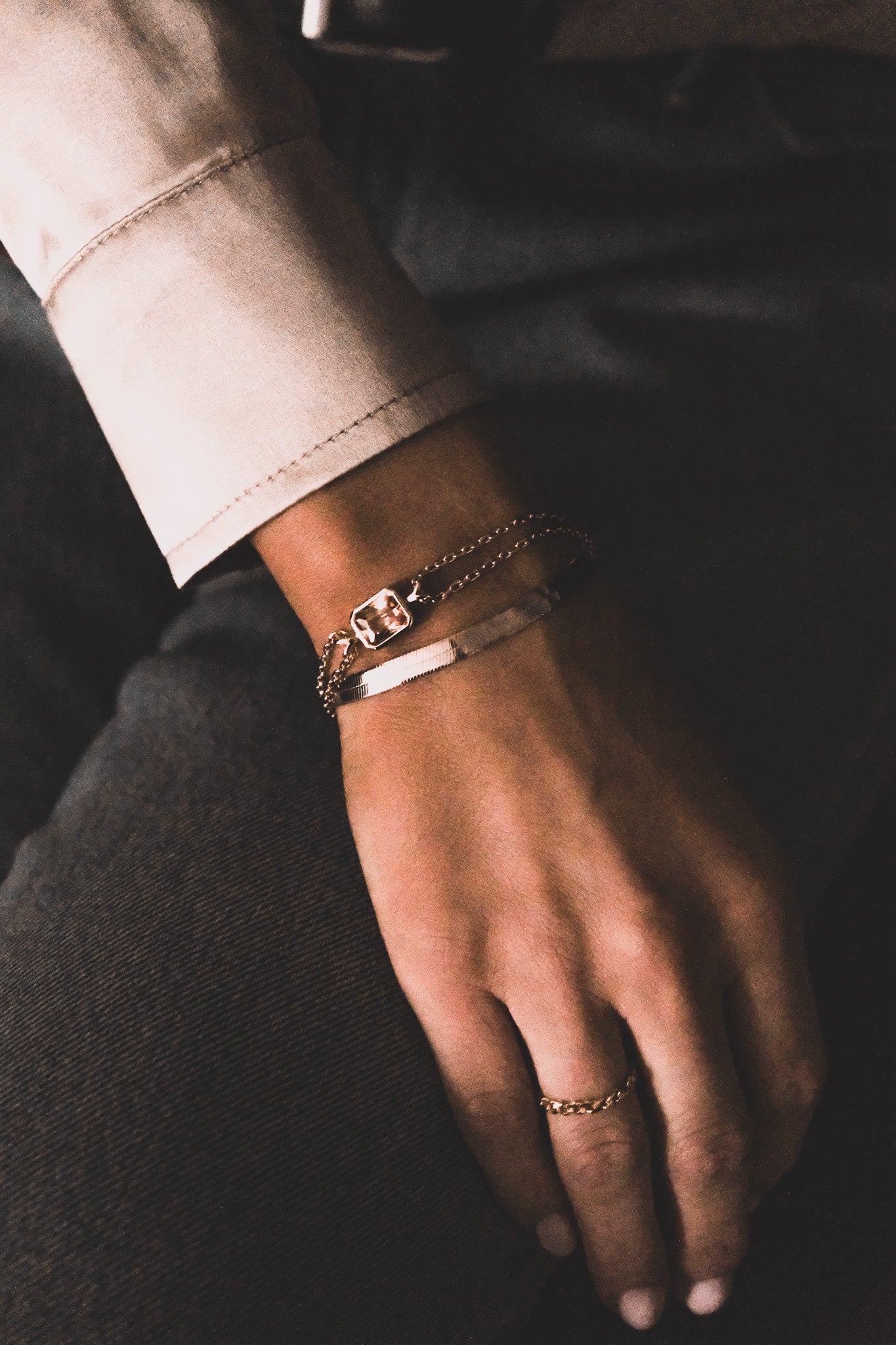 Armband Snake - gull - íslensk skartgripahönnun 