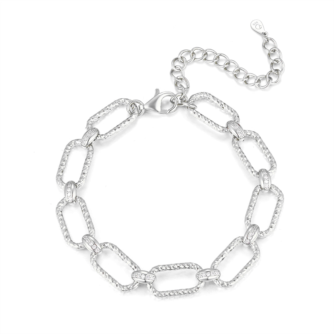 Nexus  Crystal armband - silfur - íslensk skartgripahönnun 