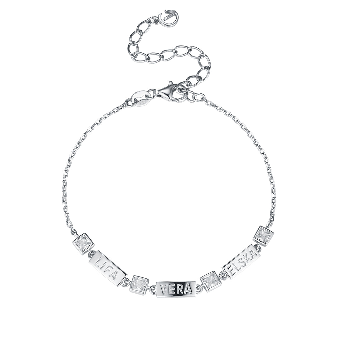 Lifa Vera Elska barna armband - silfur - íslensk skartgripahönnun