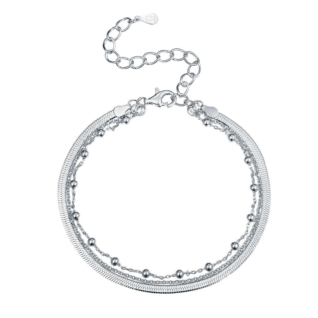 Armband Snake & Chain - silfur - íslensk skartgripahönnun 