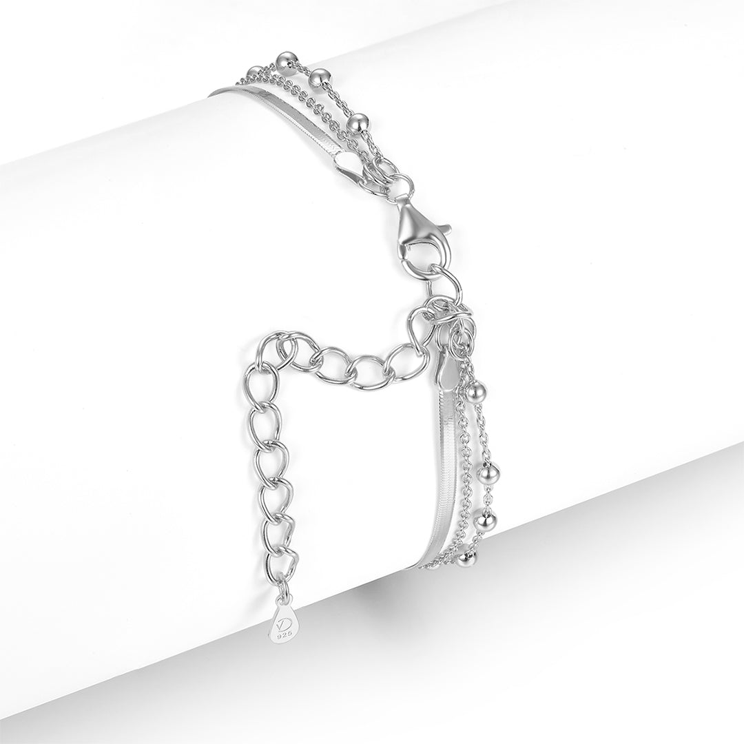 Armband Snake & Chain - silfur - íslensk skartgripahönnun 