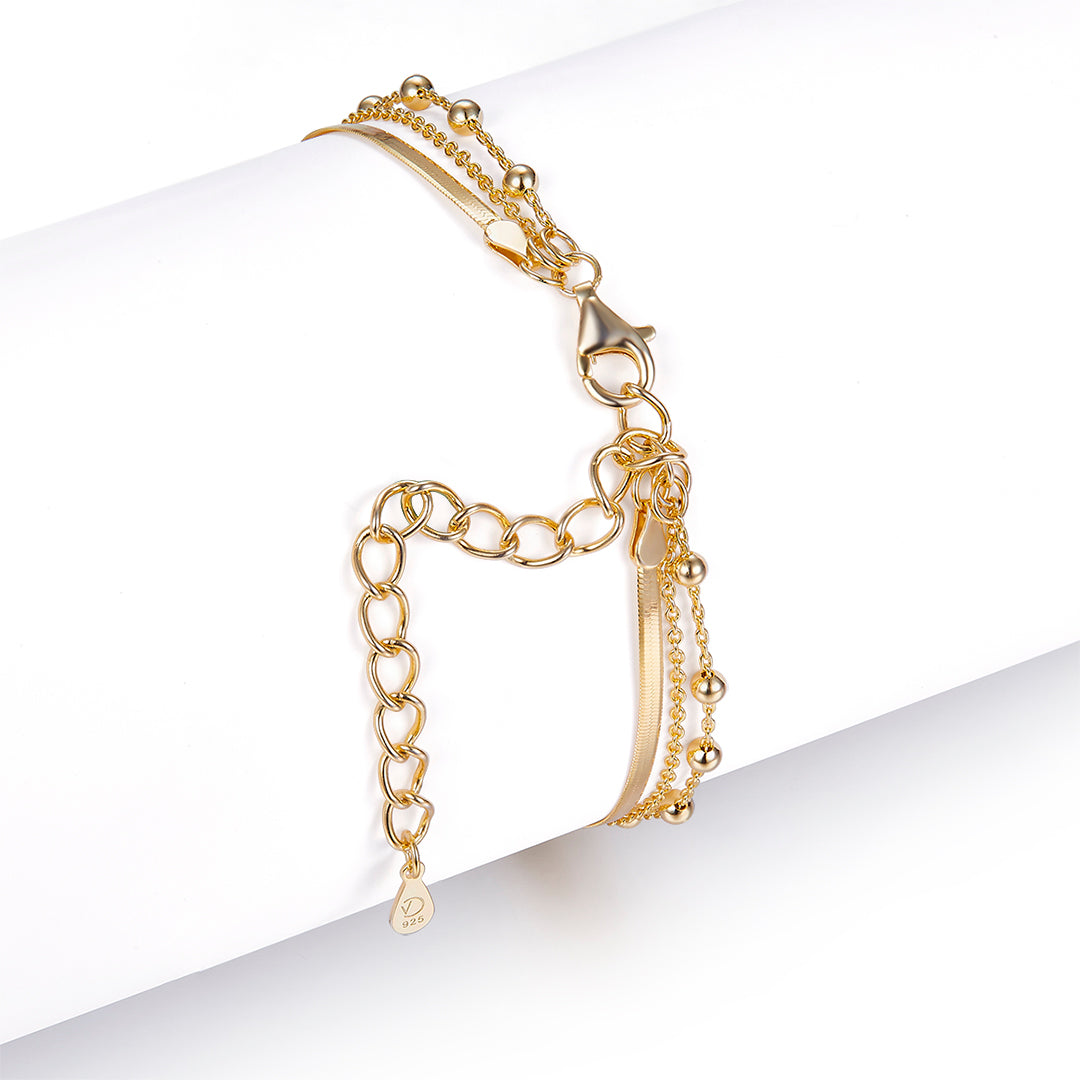 Armband Snake & Chain - gull - íslensk skartgripahönnun