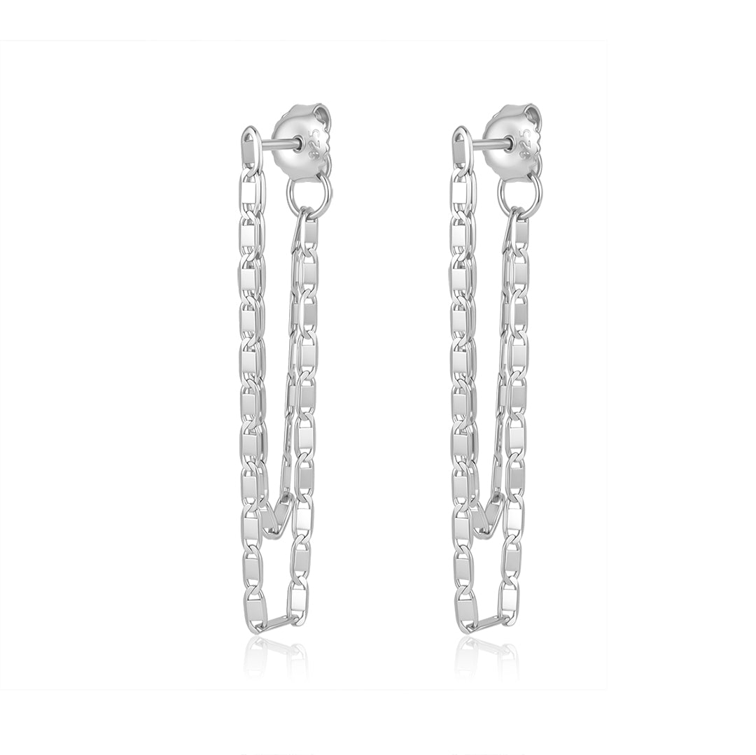 BJÖRT CHAIN HOOP EYRNALOKKAR