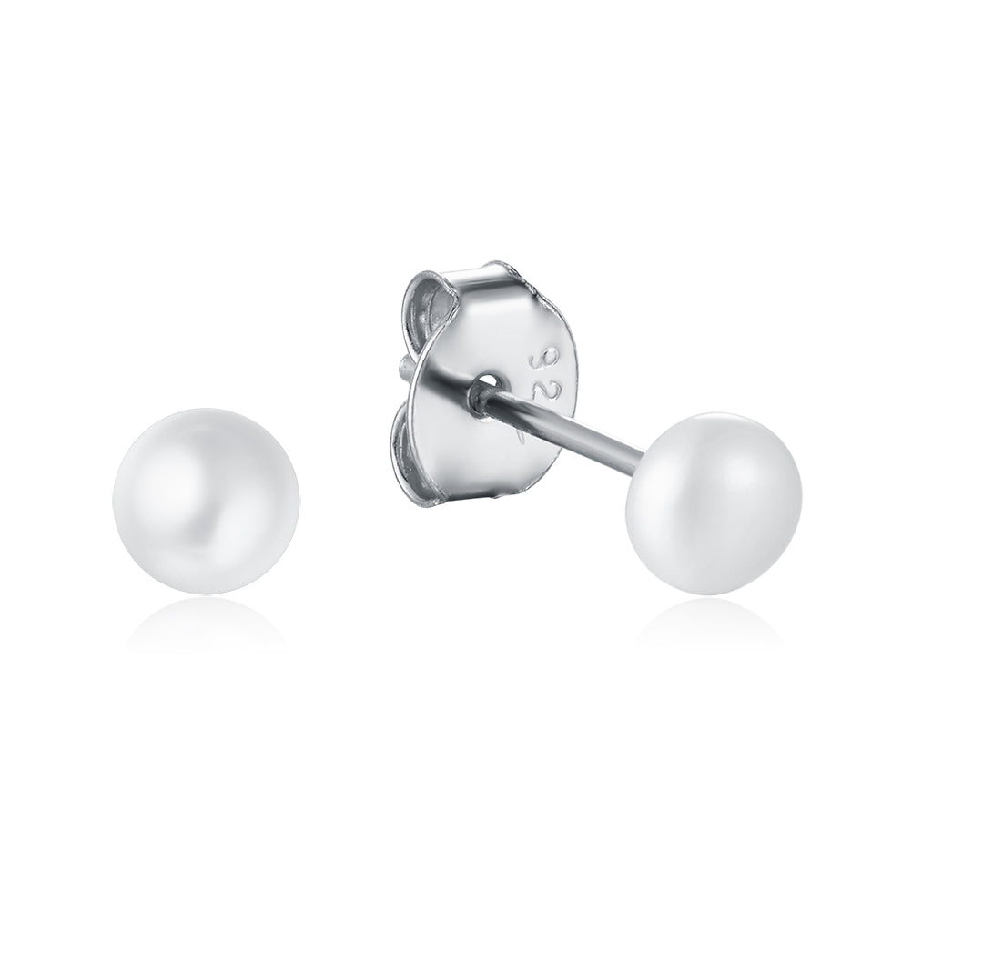PEARL STUD EARRINGS SILVER