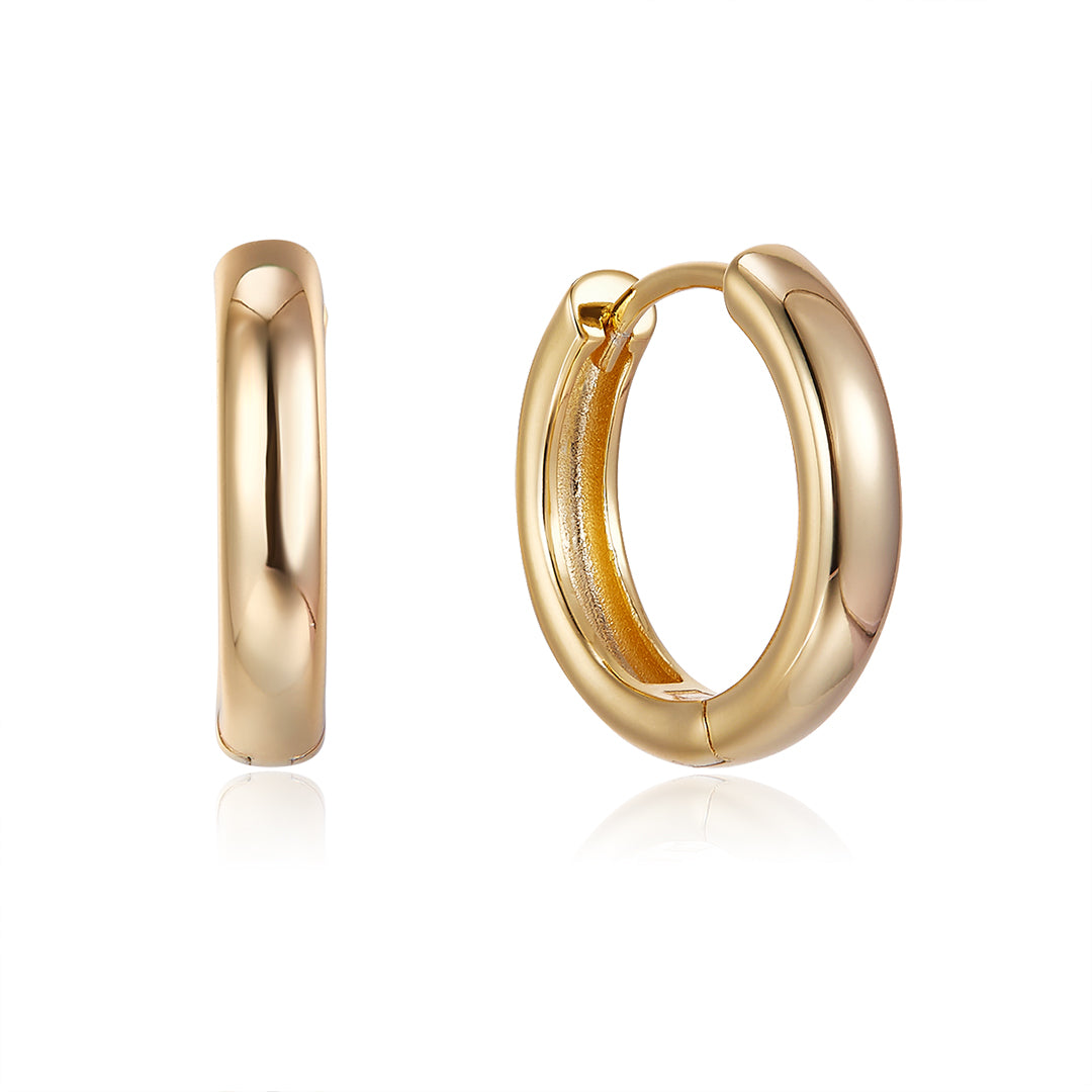 HOOP OVAL EARRINGS GOLD
