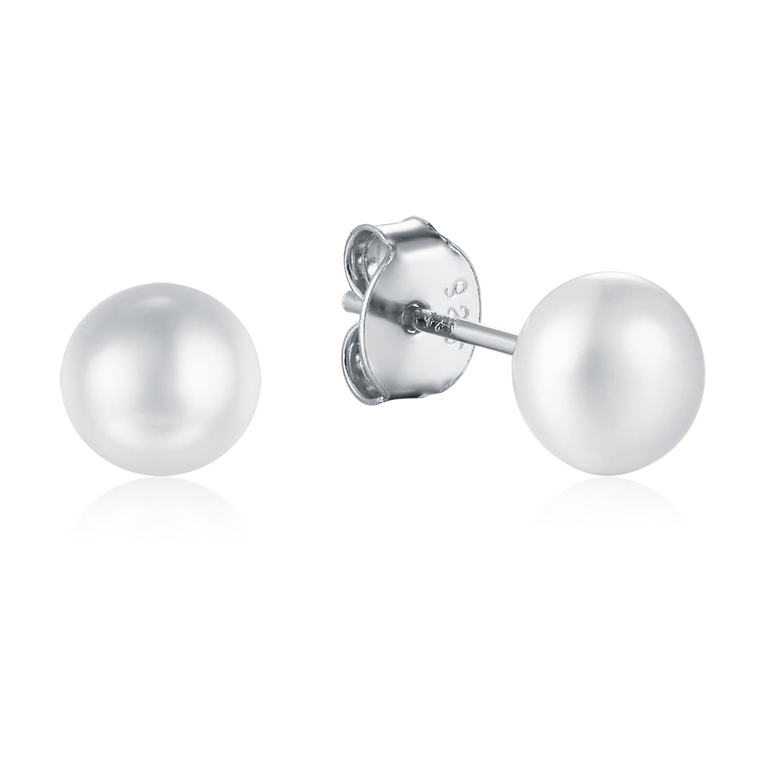 PEARL STUD EARRINGS SILVER