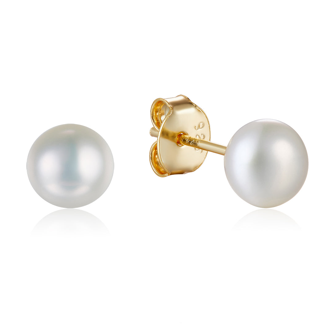PEARL STUD EARRINGS GOLD