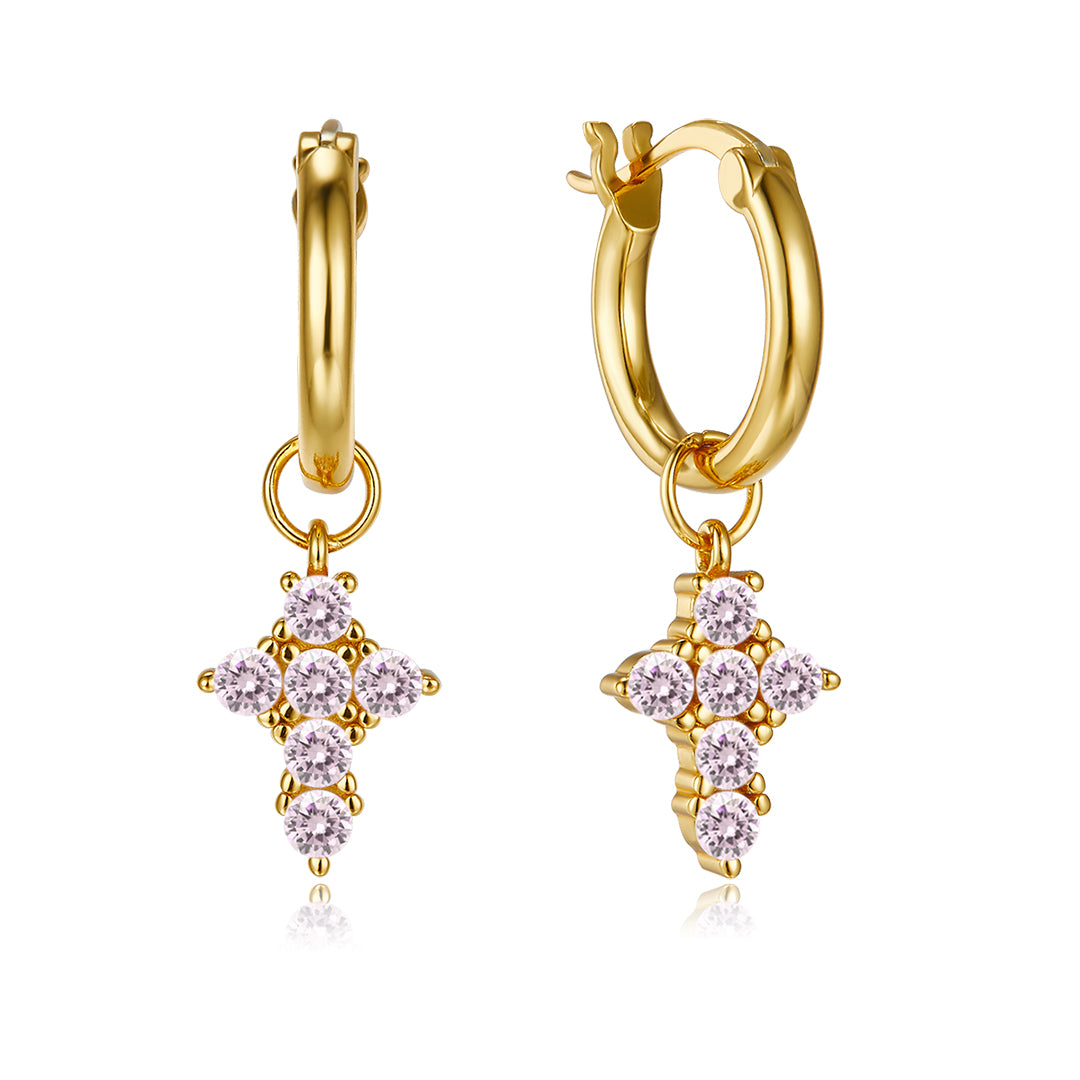 vera design cross divine tiny eyrnalokkar gull gjof fyrir hana islensk skartgripahonnun