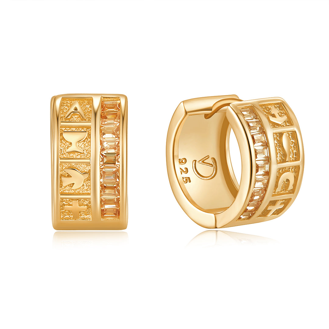 INFINITY DIVINE HOOP EARRINGS GOLD-CHAMPAGNE