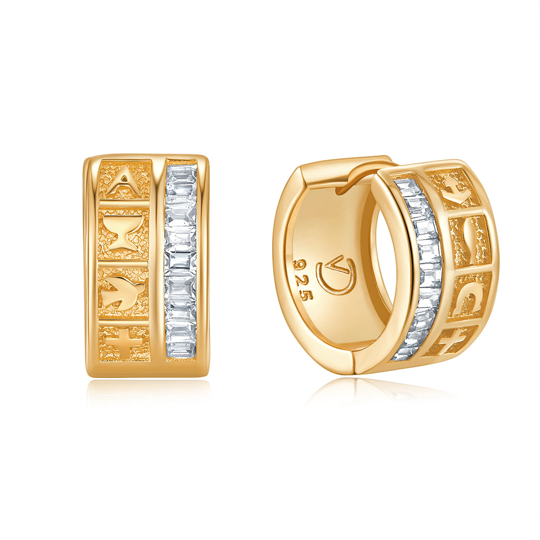 INFINITY DIVINE HOOP EARRINGS GOLD-WHITE