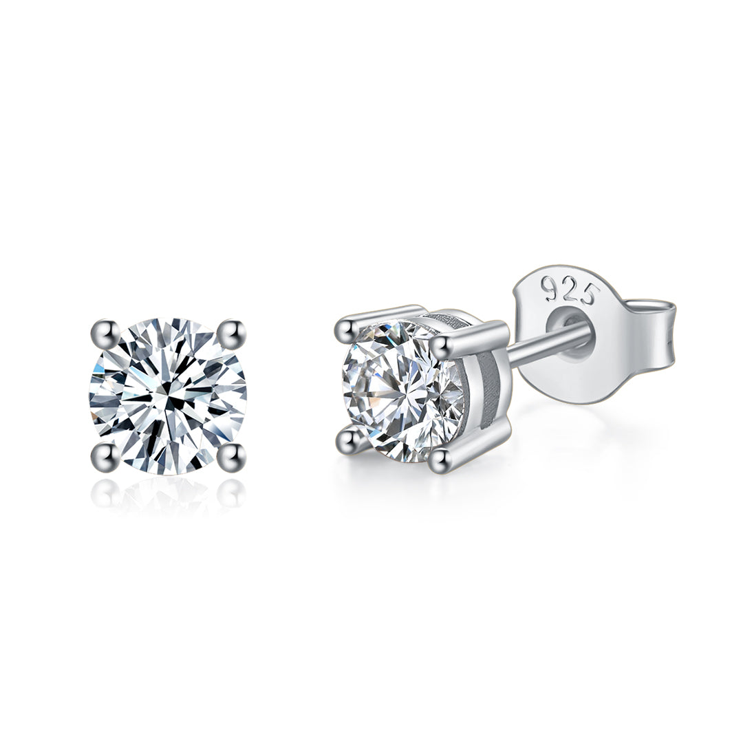 STUD EARRINGS SILVER-WHITE
