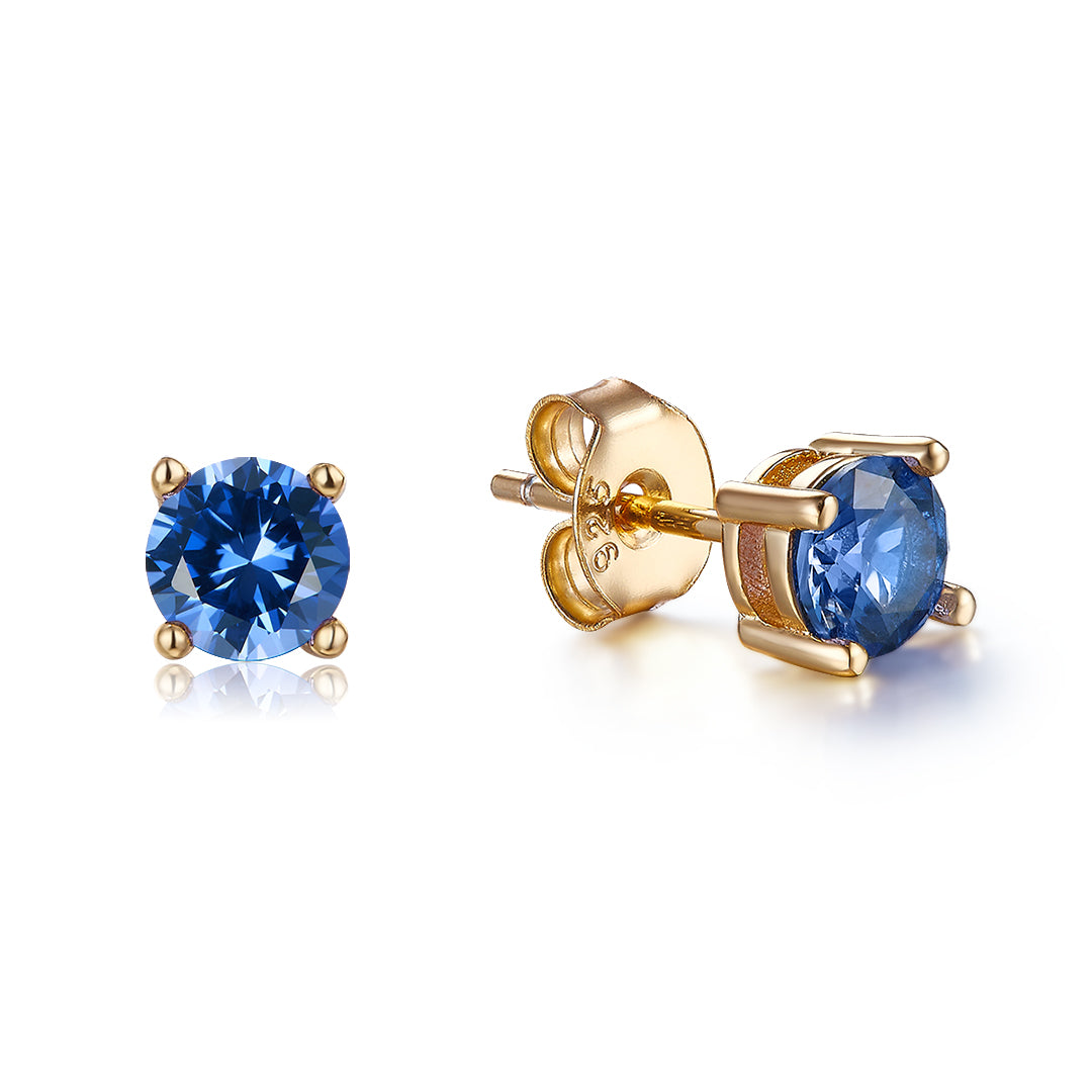 STUD EARRINGS GOLD-BLUE