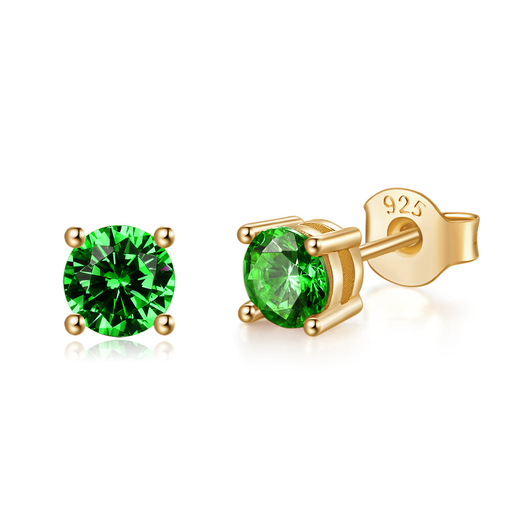 STUD EARRINGS GOLD-GREEN