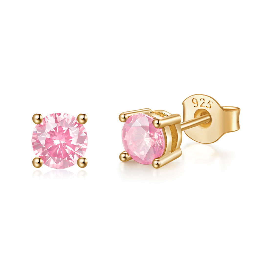STUD EARRINGS GOLD-PINK