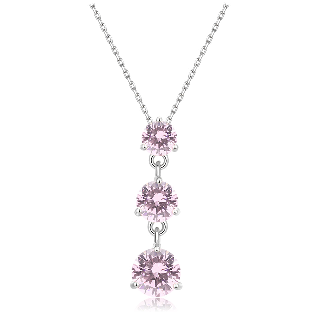 vera design Hálsmen Princess - silfur - bleikt - íslensk skartgripahönnun 
