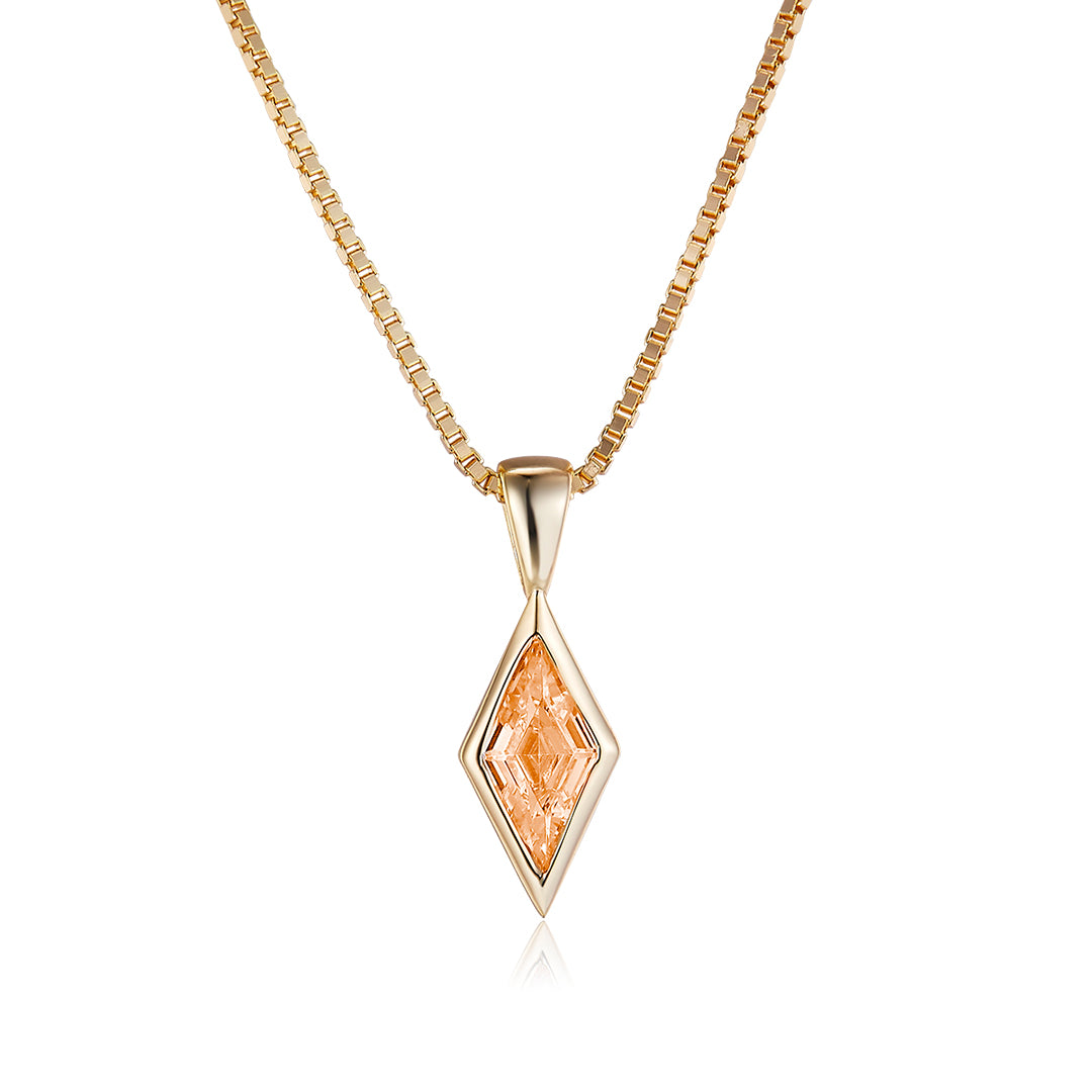 Tígull hálsmen sirkon steinn - gull - íslensk skartgripahönnun