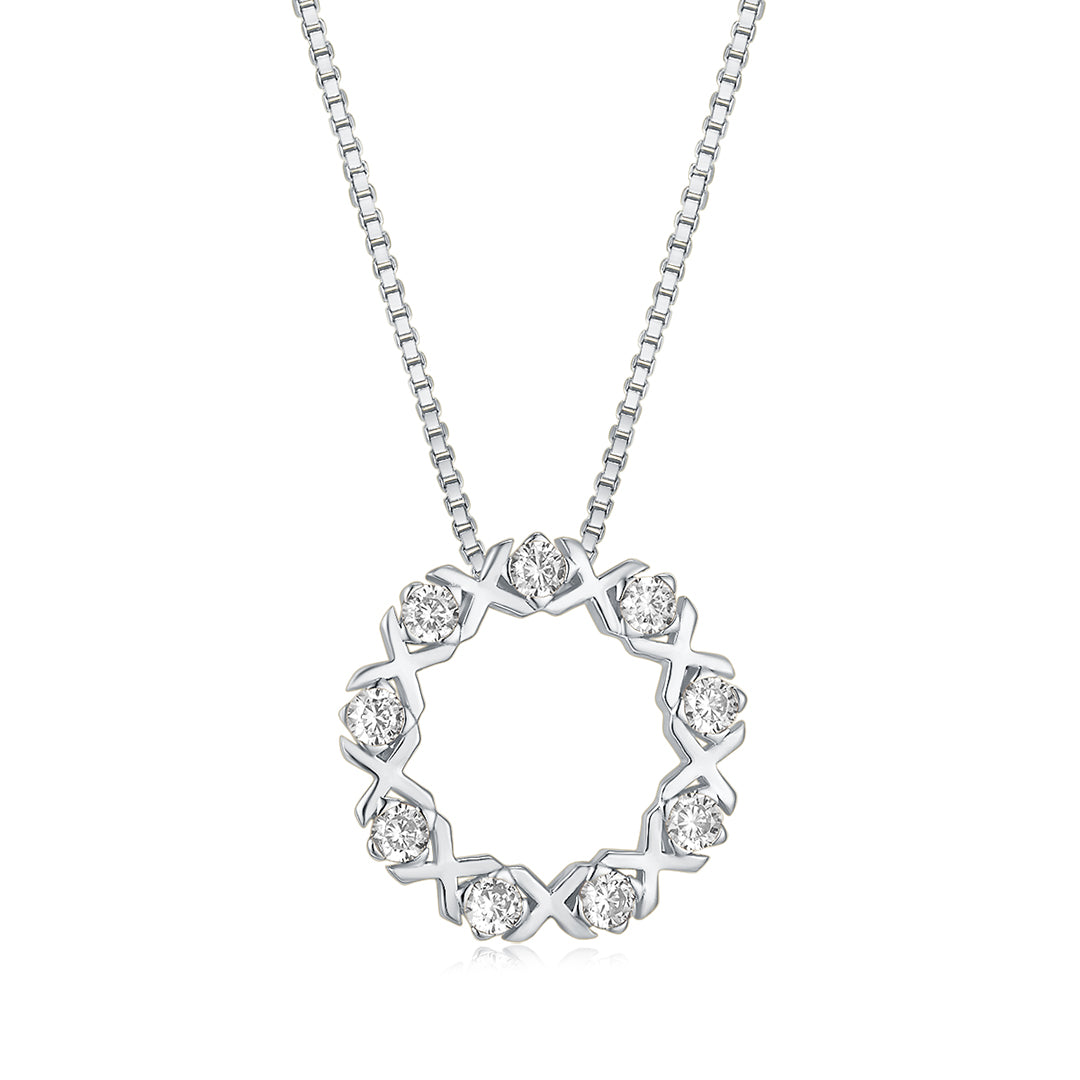 XO PENDANT SILVER-WHITE