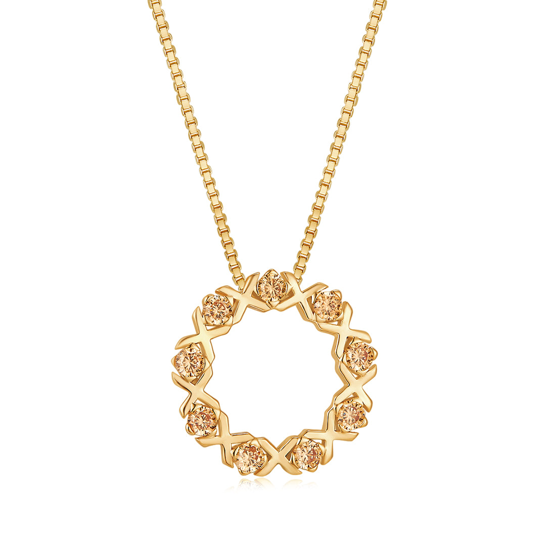 XO PENDANT GOLD-CHAMPAGNE