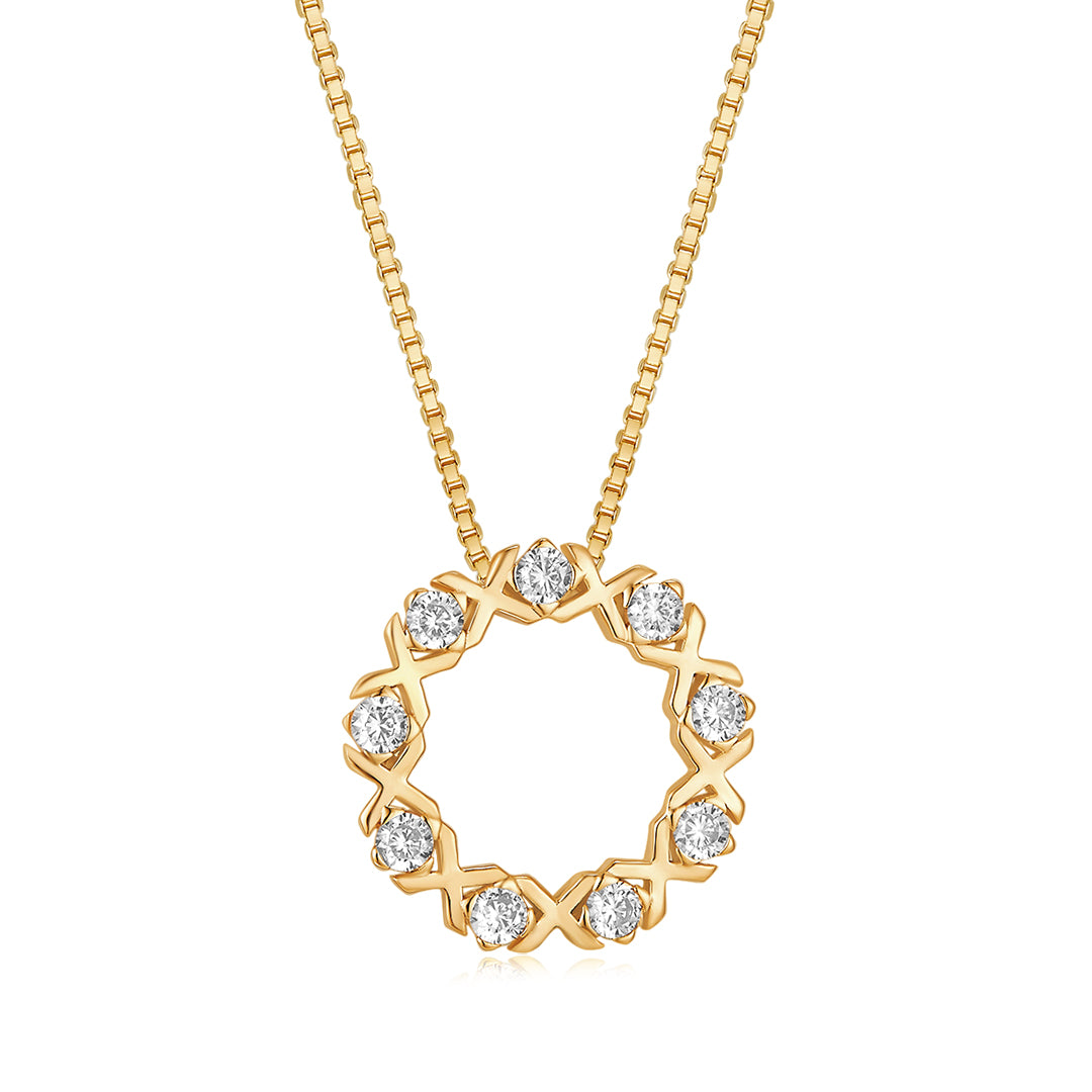 XO PENDANT GOLD-WHITE