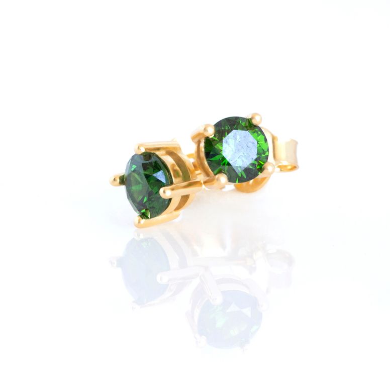 STUD EARRINGS GOLD-GREEN