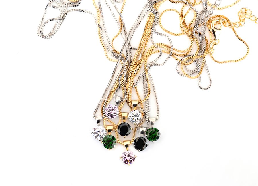 STUD PENDANT GOLD-GREEN