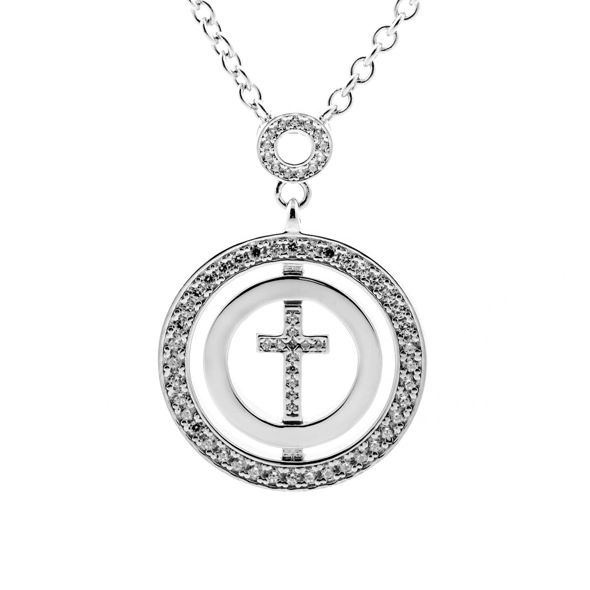 Circle of faith sirkon steinar hálsmen - silfur - íslensk skartgripahönnun