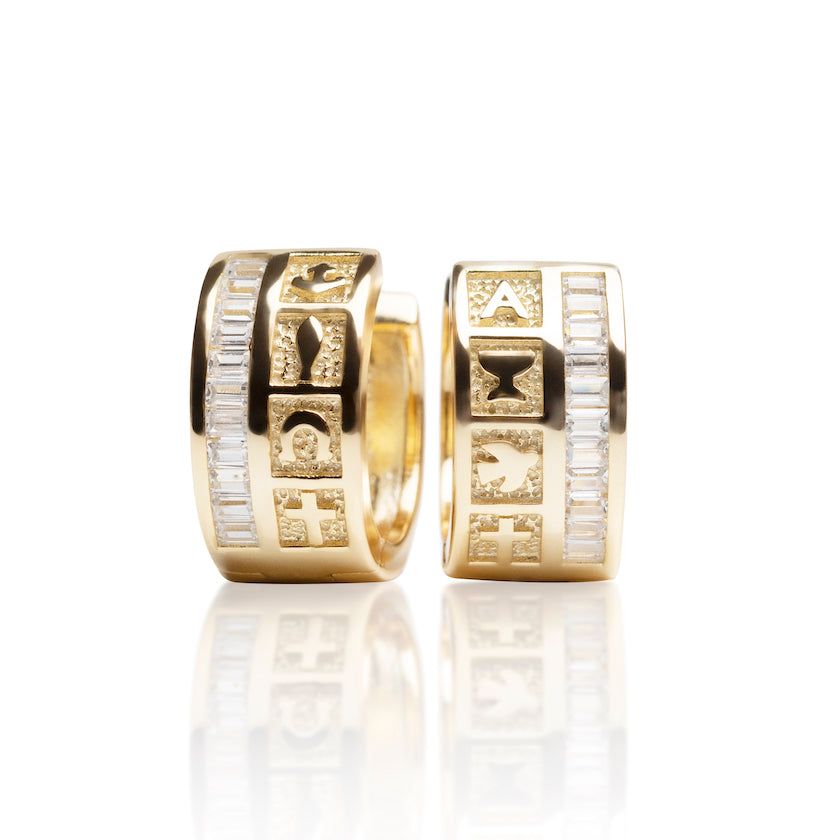 INFINITY DIVINE HOOP EARRINGS GOLD-WHITE