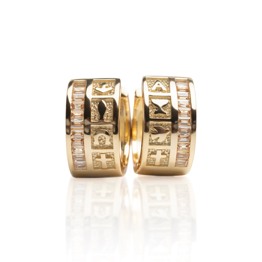 INFINITY DIVINE HOOP EARRINGS GOLD-CHAMPAGNE