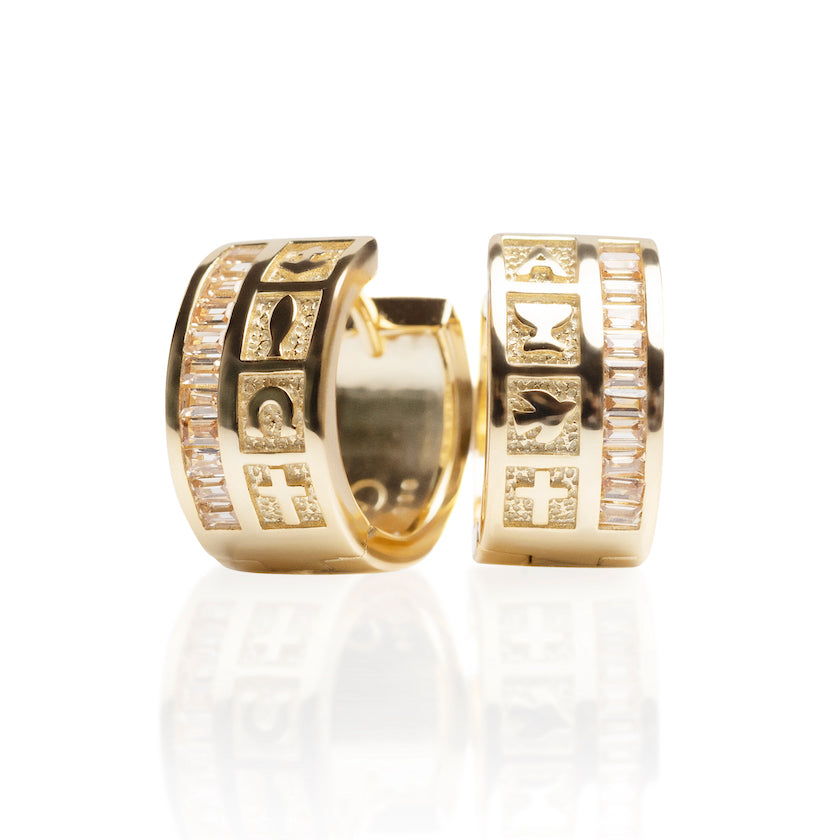 INFINITY DIVINE HOOP EARRINGS GOLD-CHAMPAGNE