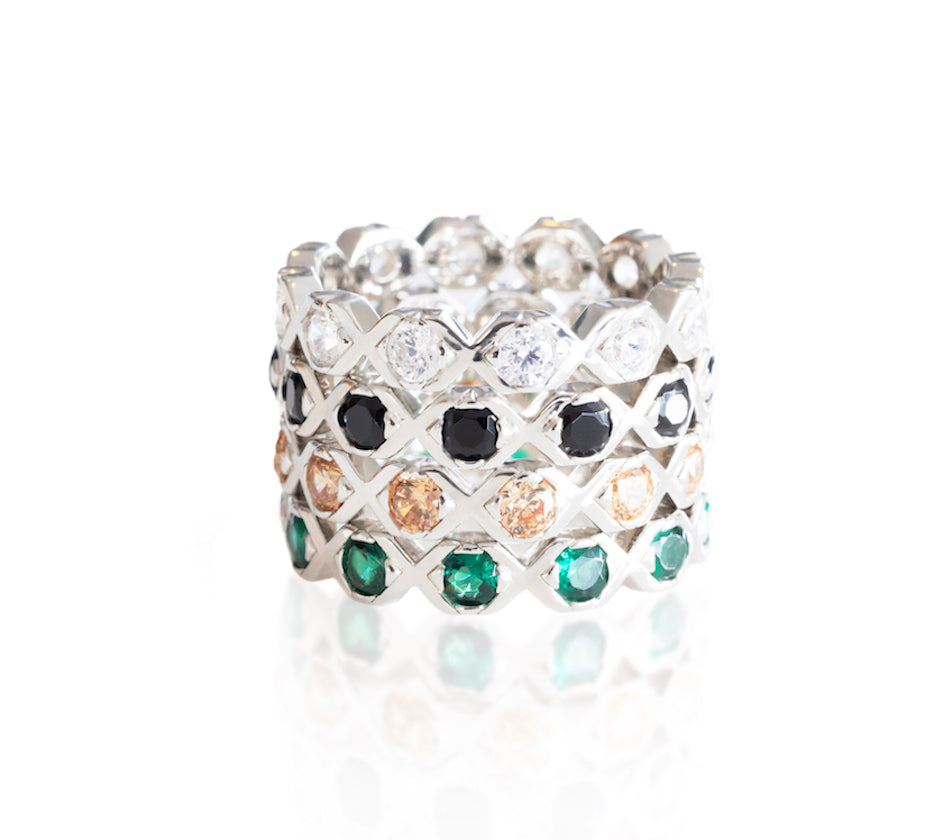 XO RING SILVER-WHITE